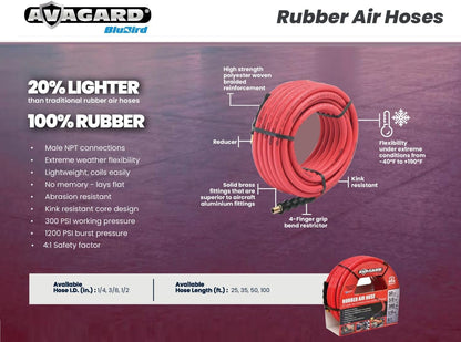RMX Avagard - Premium Rubber Air Hose - 20% Lighter - 100% Rubber (3/8" x 100')