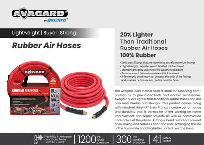 RMX Avagard - Premium Rubber Air Hose - 20% Lighter - 100% Rubber (3/8" x 100')