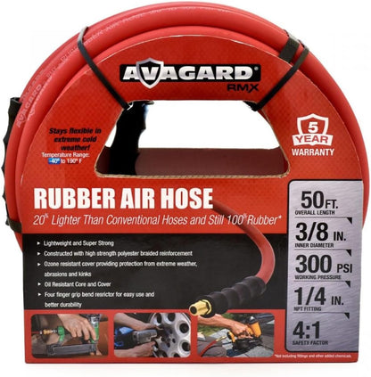 RMX Avagard - Premium Rubber Air Hose - 20% Lighter - 100% Rubber (3/8" x 50')