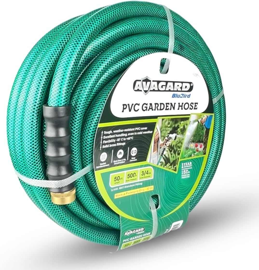 AVAGARD AVGPV3450 PVC Water Hose 3/4" x 50' - Kink-Resistant, Durable, Flexible