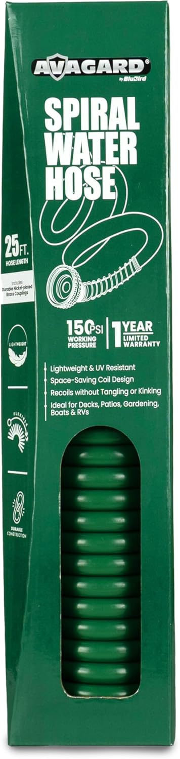 Avagard Recoil Garden Hose 50Ft, Expandable Water Hose with 3/8" Heavy Duty