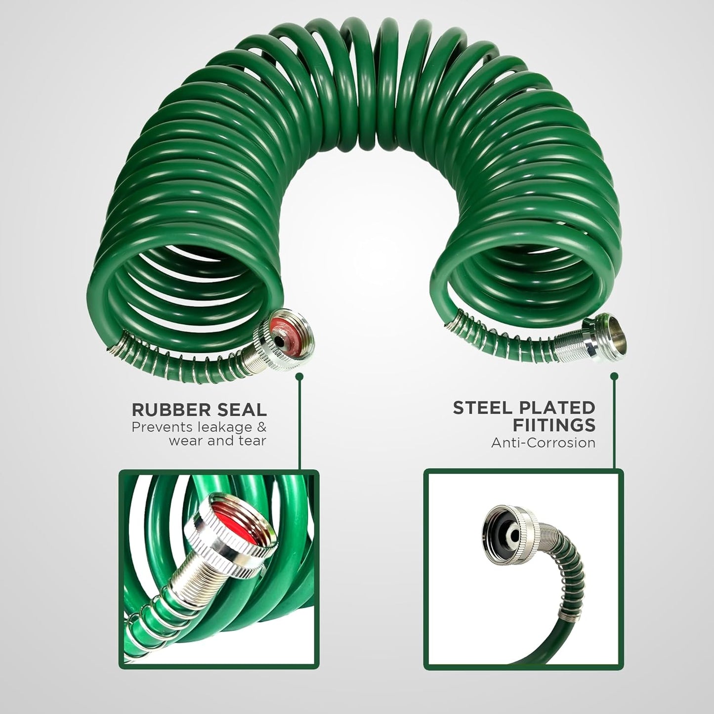 Avagard Recoil Garden Hose 50Ft, Expandable Water Hose with 3/8" Heavy Duty
