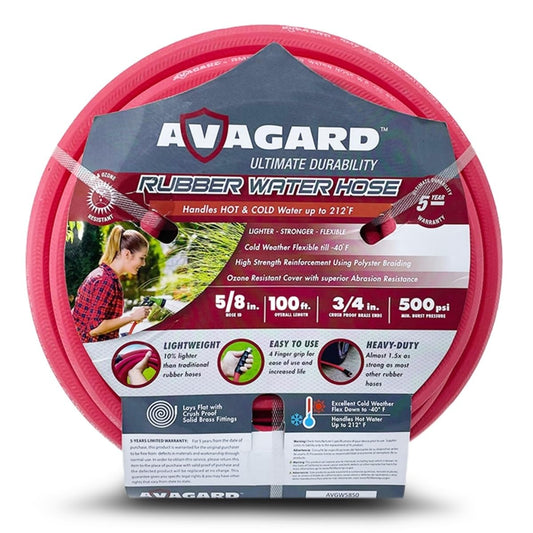 Avagard Rubber Water Hose 3/4" Male GHT x 3/4" Female GHT