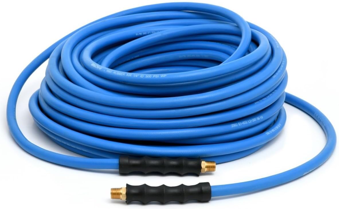 BLUBIRD BB12100 1/2" x 100' Rubber Air Hose, 100% Rubber, Lightest, Strongest