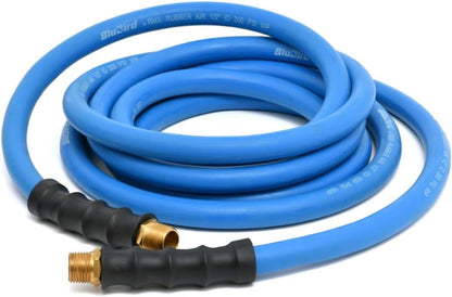 BLUBIRD BB1215 1/2" x 15' Rubber Air Hose, 100% Rubber, Light, Strong, Flexible