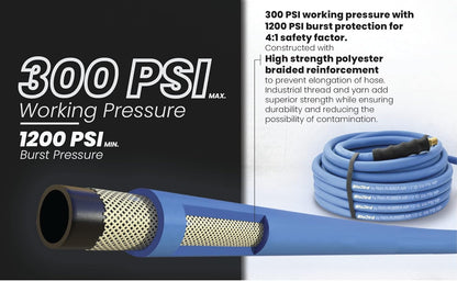 BluBird Lightest, Strongest, Most Flexible Rubber Air Hose (1/4" x 50') - BB1450