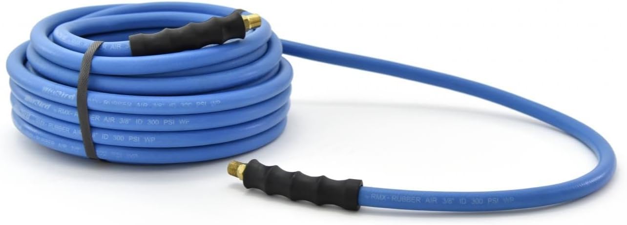 BLUBIRD 3/8" x 300ft Rubber Air Hose, High-Performance Pneumatic Hose