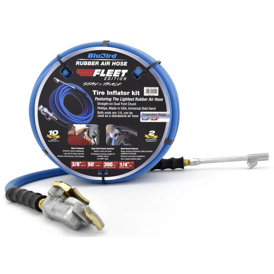 Rubber Air Hose Fleet Kit, 3/8" x 100', Heavy-Duty Air Hose Assembly