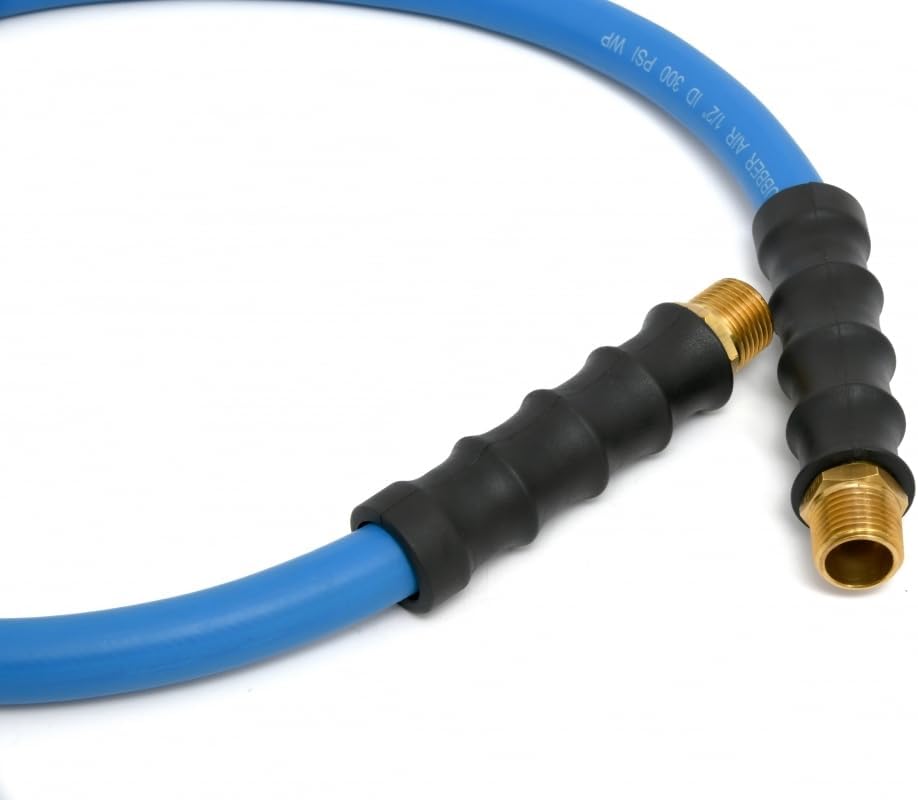 BLUBIRD 1/2" x 3' Rubber Air Leader Hose, 100% Rubber, Light, Strong, Flexible