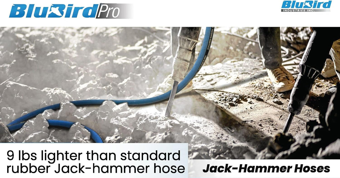 Rubber Jack Hammer Air Hose Assembly 3/4" x 50'
