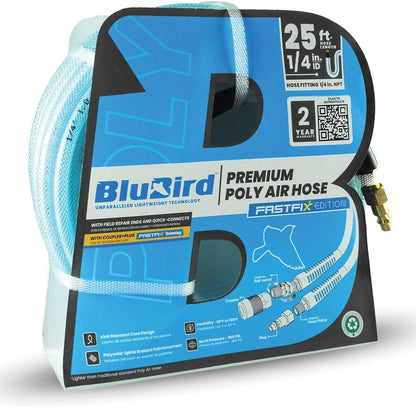 BluBird Poly Air Hose 1/4" X 25'-Blue-FastFix