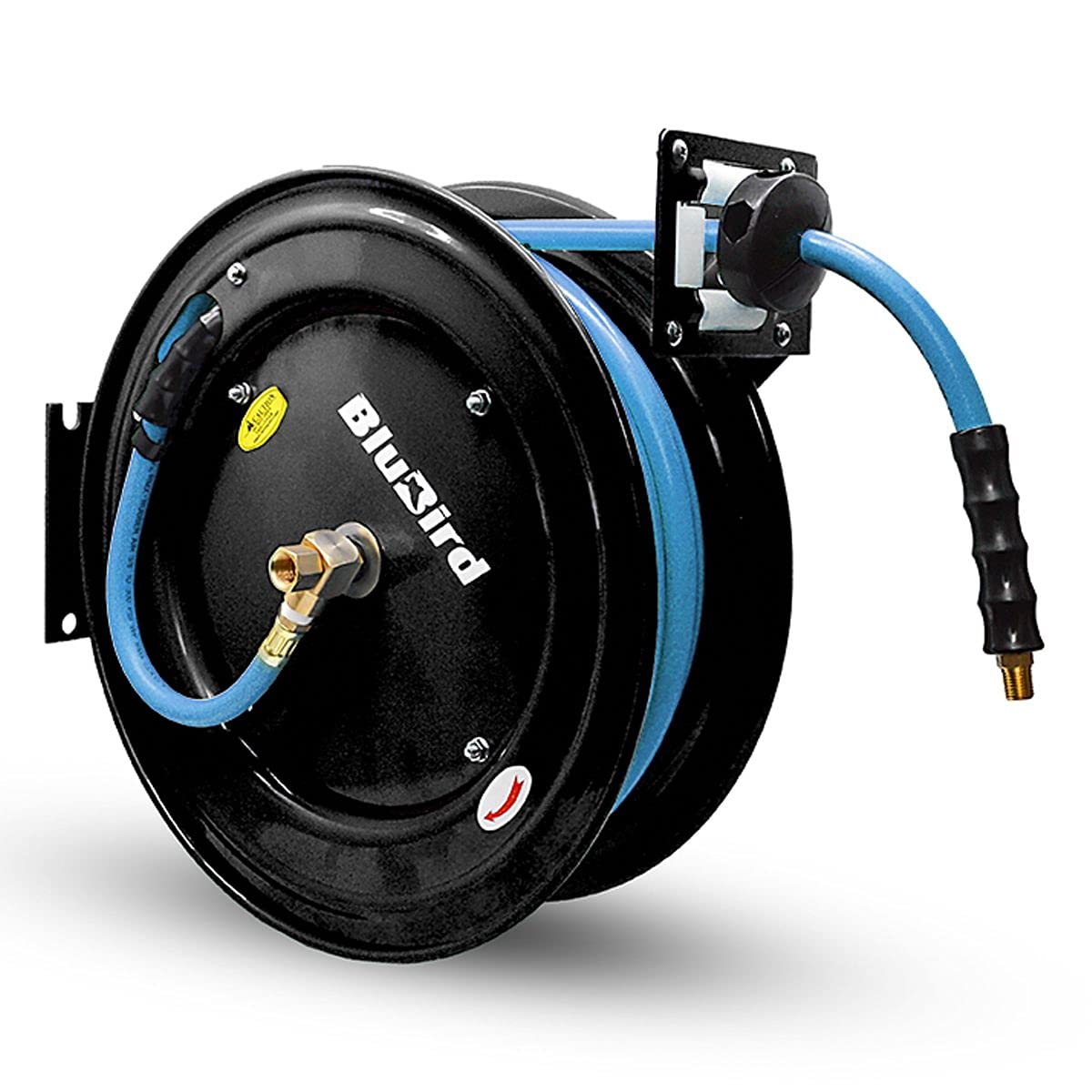 BluBird 20ga. Retractable Air Hose Reel - Next-Gen Rubber Hose (3/8" x 50')