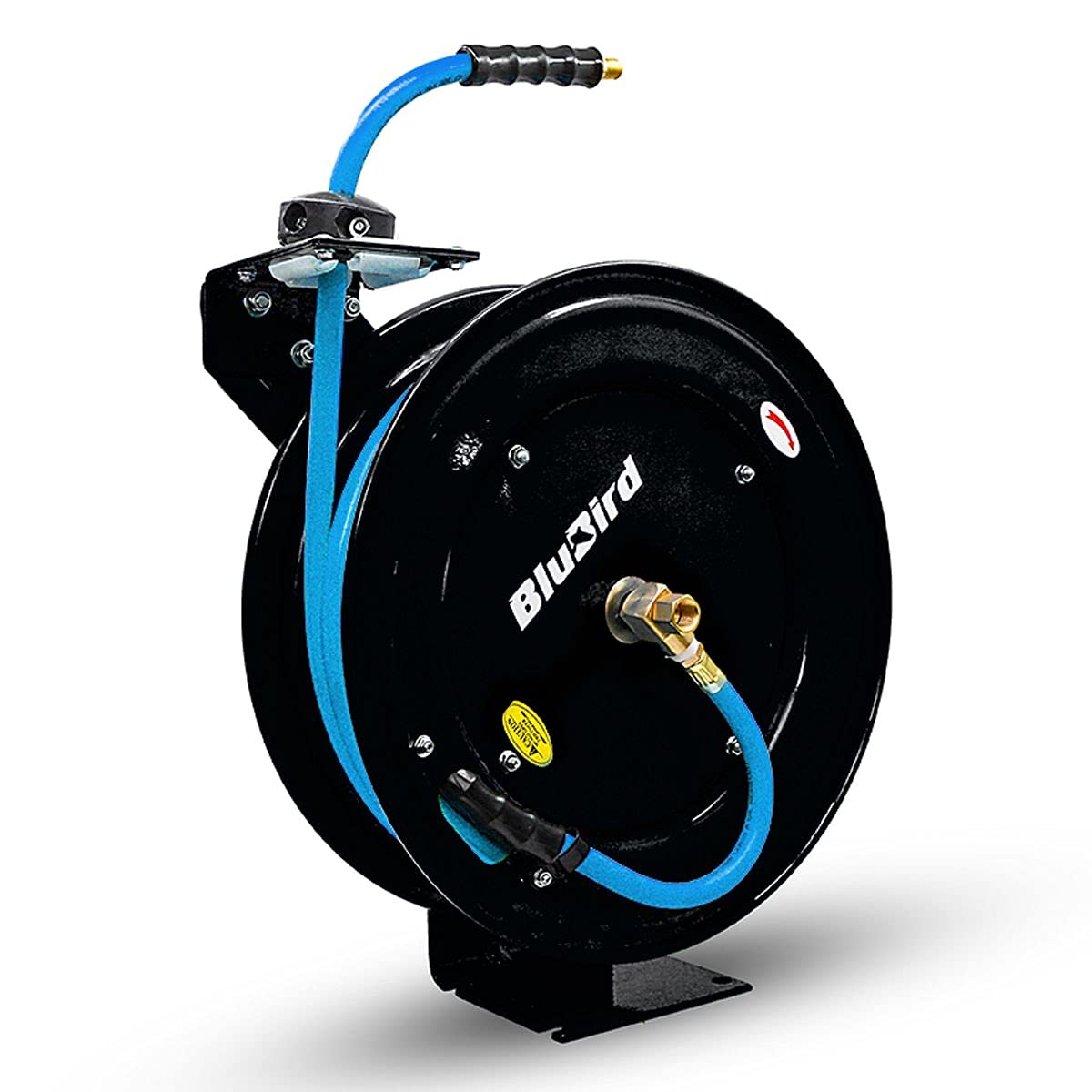 BluBird 20ga. Retractable Air Hose Reel - Next-Gen Rubber Hose (3/8" x 50')