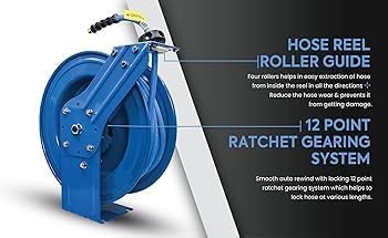 BLUBIRD BBRDA1275 Dual Arm 1/2 in. x 75 ft. Retractable Air Hose Reel