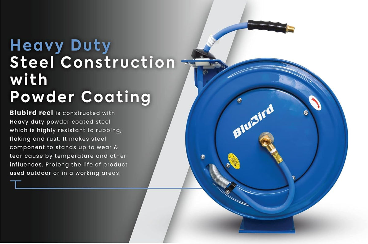 BLUBIRD BBRDA1275 Dual Arm 1/2 in. x 75 ft. Retractable Air Hose Reel