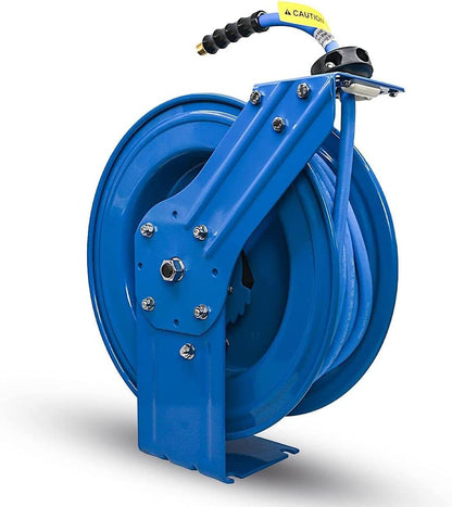 BLUBIRD 3/8" x 100ft Dual Arm Rubber Air Hose Reel - Heavy Duty, Retractable