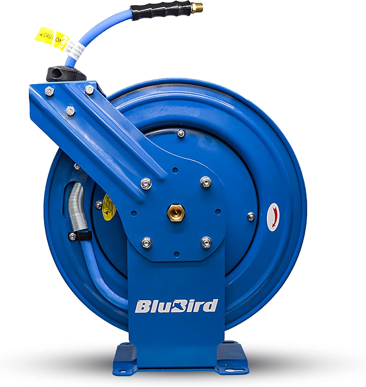 BLUBIRD 3/8" x 50ft Dual Arm Rubber Air Hose Reel - Heavy Duty, Retractable