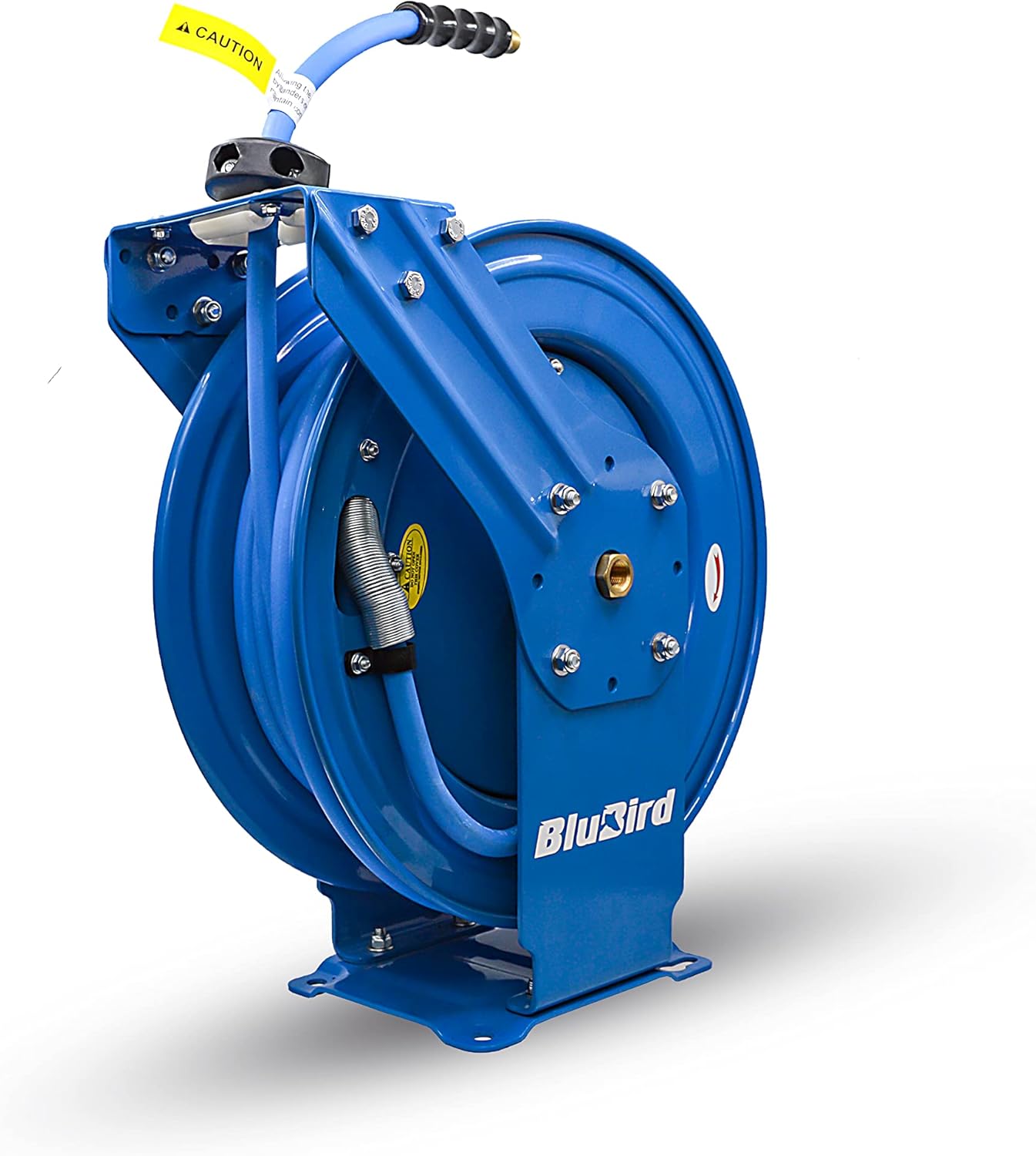 BLUBIRD 3/8" x 50ft Dual Arm Rubber Air Hose Reel - Heavy Duty, Retractable