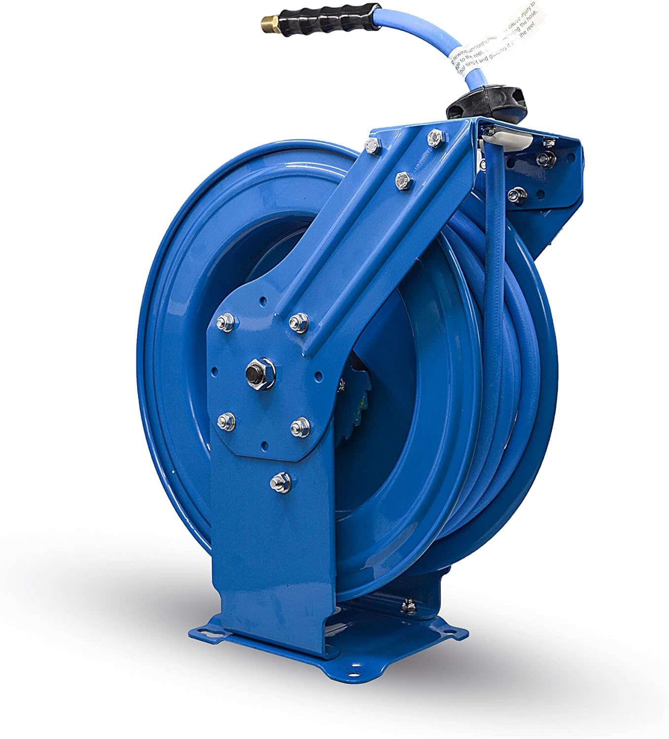 BLUBIRD 3/8" x 50ft Dual Arm Rubber Air Hose Reel - Heavy Duty, Retractable