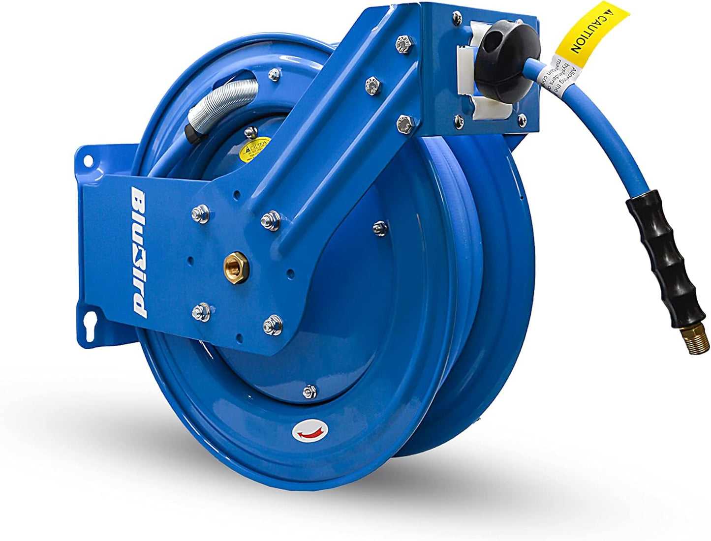 BLUBIRD 3/8" x 50ft Dual Arm Rubber Air Hose Reel - Heavy Duty, Retractable
