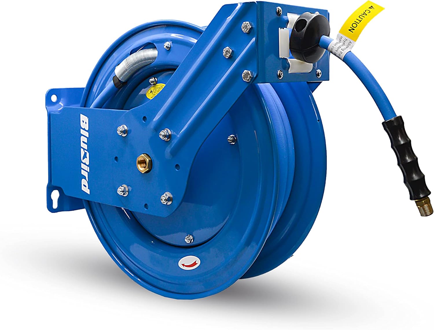 BLUBIRD 3/8" x 50ft Dual Arm Rubber Air Hose Reel - Heavy Duty, Retractable