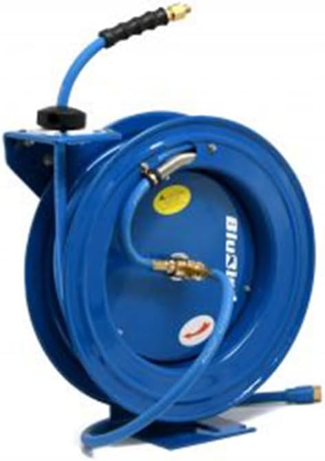 BLUBIRD Heavy-Duty Air Hose Reel All-In-One 3/8” x 50’ with 180° Swivel Mount