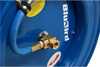 BLUBIRD Heavy-Duty Air Hose Reel All-In-One 3/8” x 50’ with 180° Swivel Mount