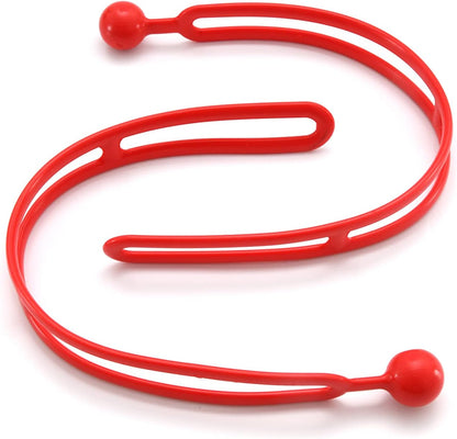 BluBird Rapid Tie Adjustable Strap, 15" Expandable Ball Ties Cord  Red - 2pk