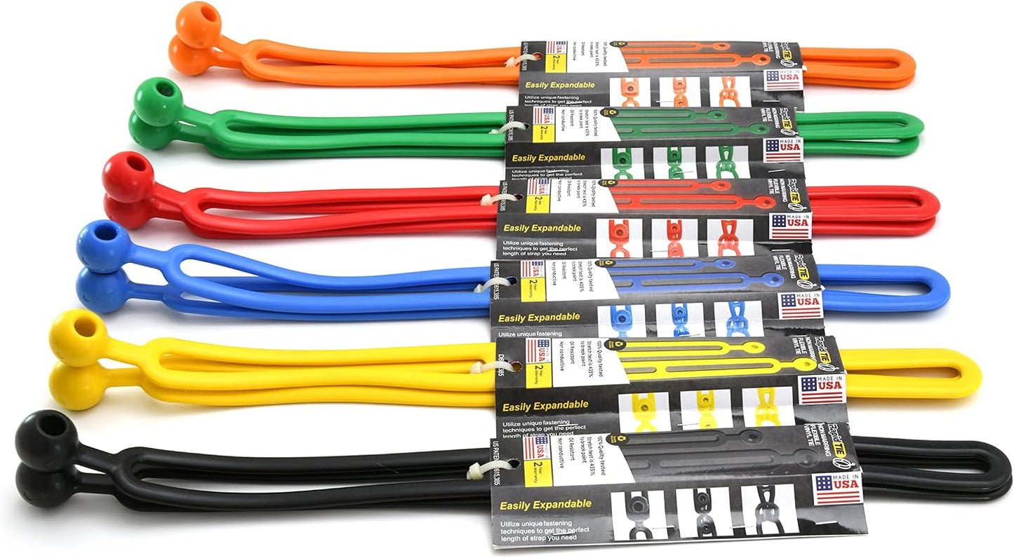 BLUBIRD Rapid Tie 16" Non Marring Adjustable, Ball & Rung Ties, 2 Pack - Yellow