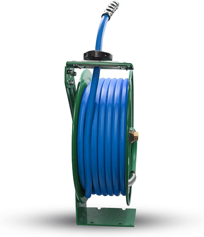 RMX BluSeal Auto Retractable Water Hose Reel with Hot & Cold Rubber Garden Hose