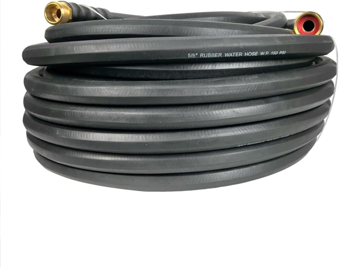 Impulse 5/8" x 100' Rubber Water Hose Assembly Heavy Duty 100% Rubber