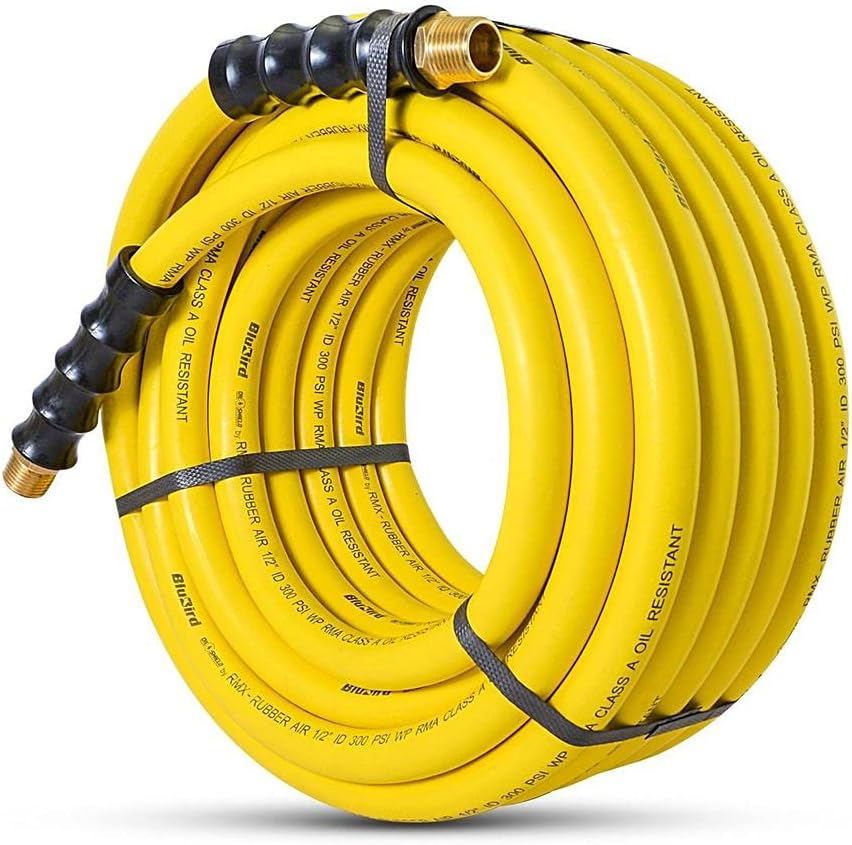 OIL SHIELD OS12100 1/2" x 100' Class A Rubber Air Hose, 50F to 200F, 1200PSI