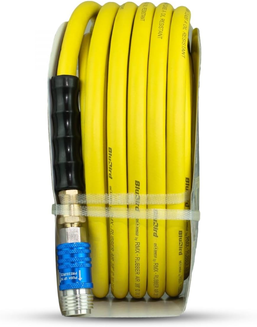 OilShield Rubber Air Hose 3/8" X 50' - 3/8" Male-NPT, 300 PSI, Nitrile Class A