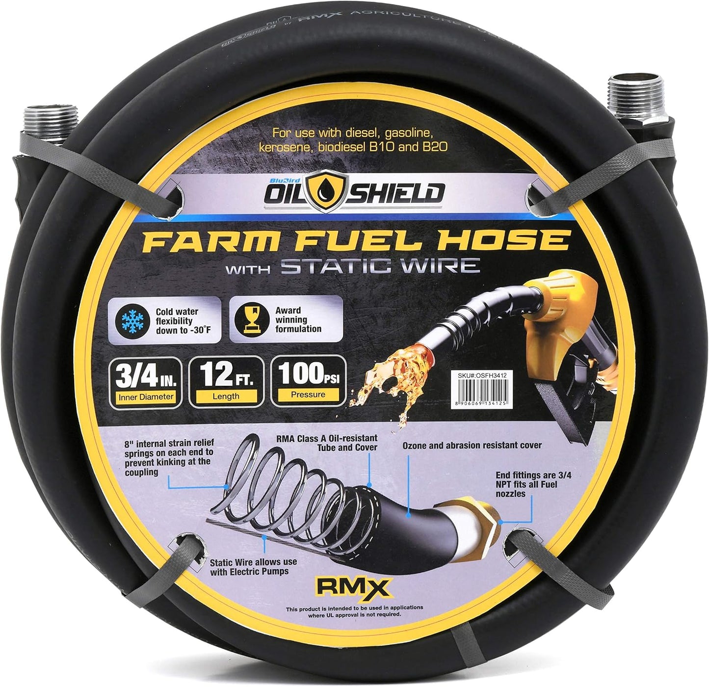 Oil Shield Next-Gen Farm Fuel Transfer Hose - Lighter - 2X Kink Resistant