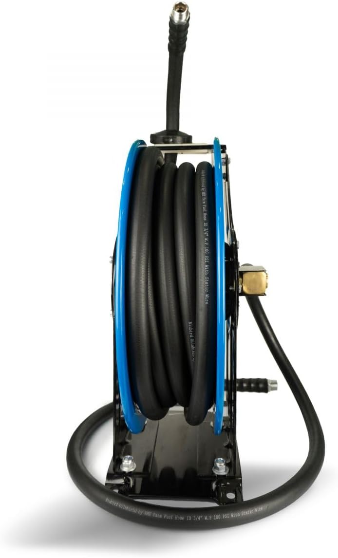 OIL SHIELD OSFHRONE40 Farm Fuel Hose Reel – Heavy Duty Assembly, 1" x 40' Rubber