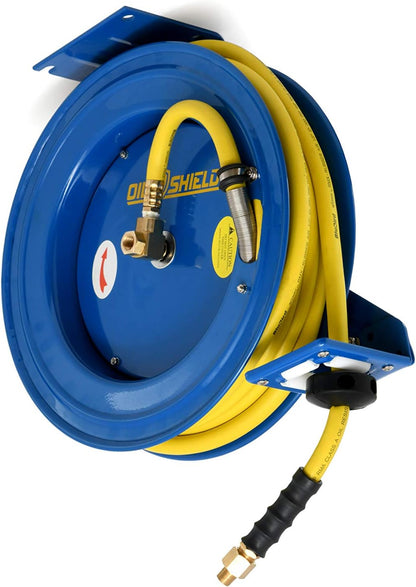 OilShield 18ga. Heavy Duty Retractable Air Hose Reel (1/2" x 50')