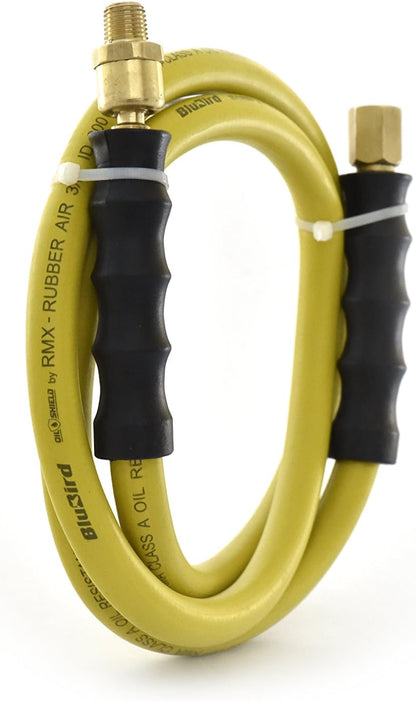 Oil Shield SnuOSer Whip Hose - Rubber (3/8" x 5') 1/4" M-NPT Ball Swivel
