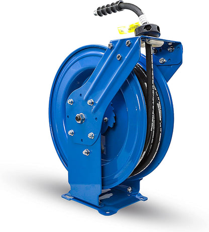 BLUSHIELD PWR3850 18 ga. Pressure Washer Retractable Dual Arm Hose Reel and Hose