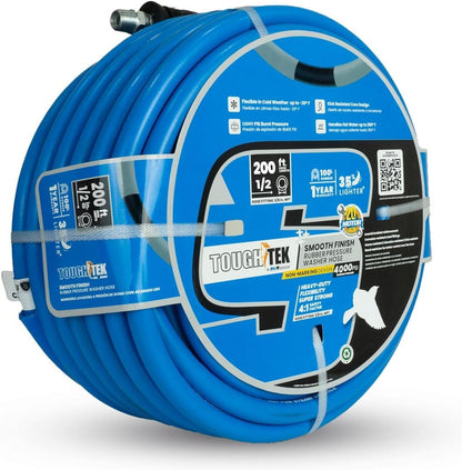 Aramid Braided 1/2" Pressure Washer Hose by ToughTek: 4000PSI, Non-Marking
