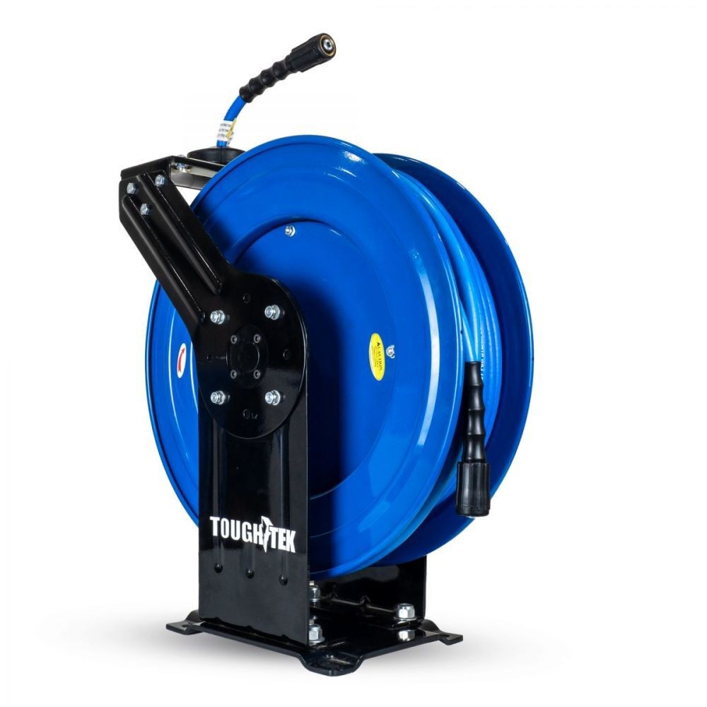 ToughTek 1/4" X 100 Rubber Pressure Washing Hose Reel (Single Arm - Heavy Duty)