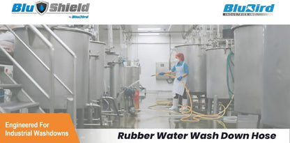 WD34100 3/4" x 100' Heavy-Duty Rubber Washdown Hose - 300 PSI, Oil-Resistant