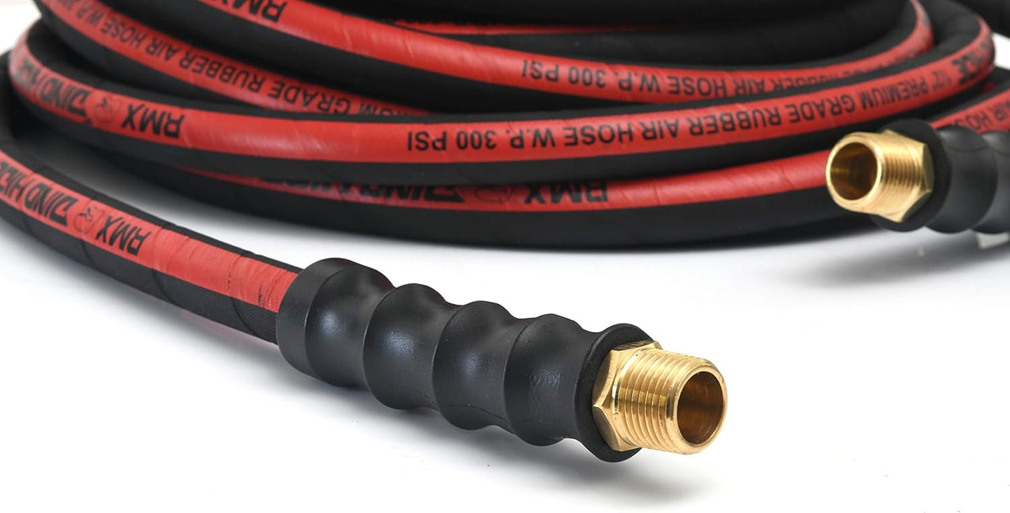 RMX Dino-Hide Rubber Air Hose - Heavy-Duty Wrapped Finish - Flexible (1/2"x50')