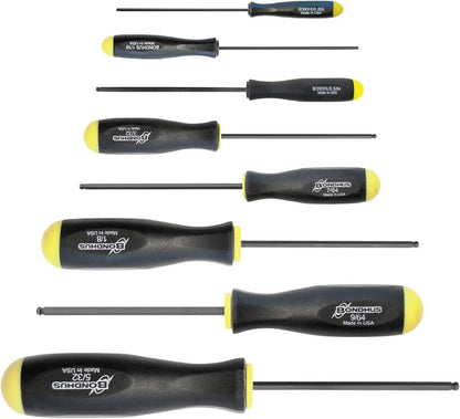 10632 Set of 8 Balldriver Screwdrivers, ProGuard Finish, .050-5/32-Inch