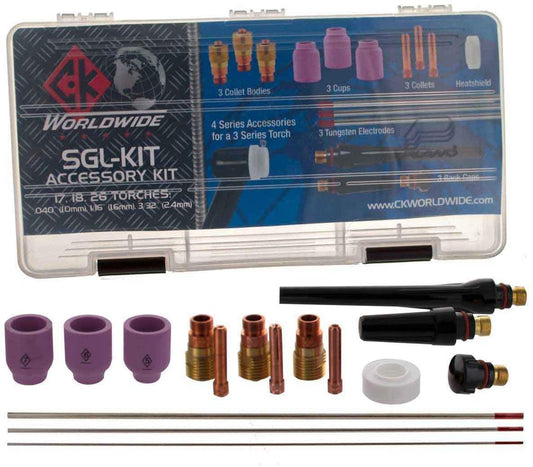 SGL-KIT TIG Accessory Kit, Stubby Gas Lens, 4GL.040, 1/16, 3/32