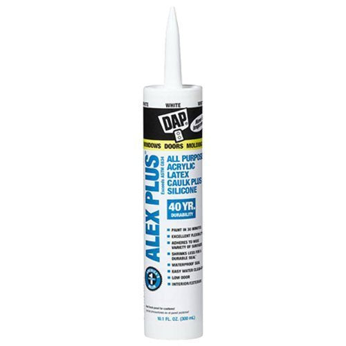 18152/11440 10.1oz White Alex Plus Acrylic Latex Caulk with Silicone