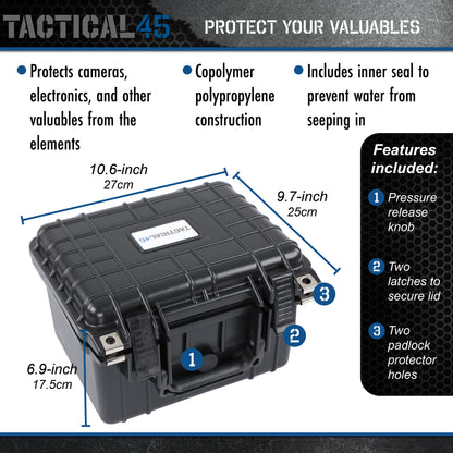 Plastic Case with Foam Black Padded Camera Gear Hard Carrying Case