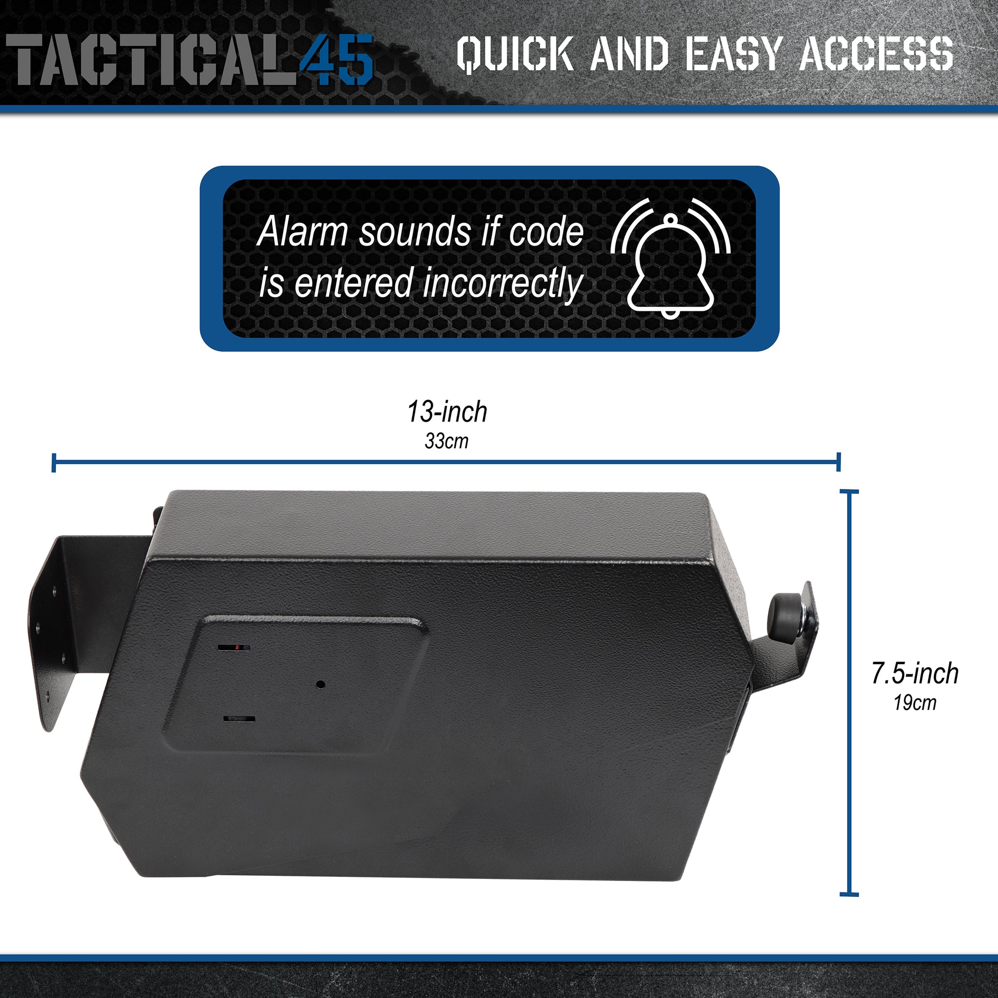 Biometric Gun Safe for Pistols - Alarmed 4 Digit Passcode Handgun Safe
