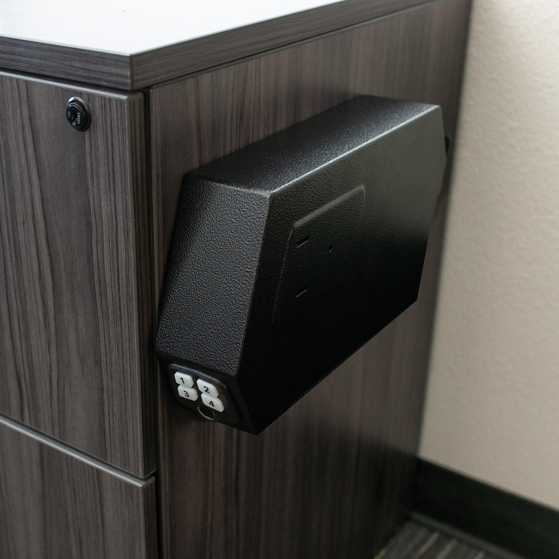 Biometric Gun Safe for Pistols - Alarmed 4 Digit Passcode Handgun Safe