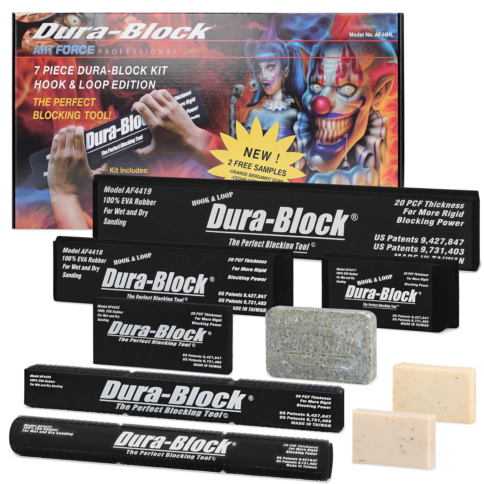 Hook and Loop Hand Sanding Block Kit 7-Piece