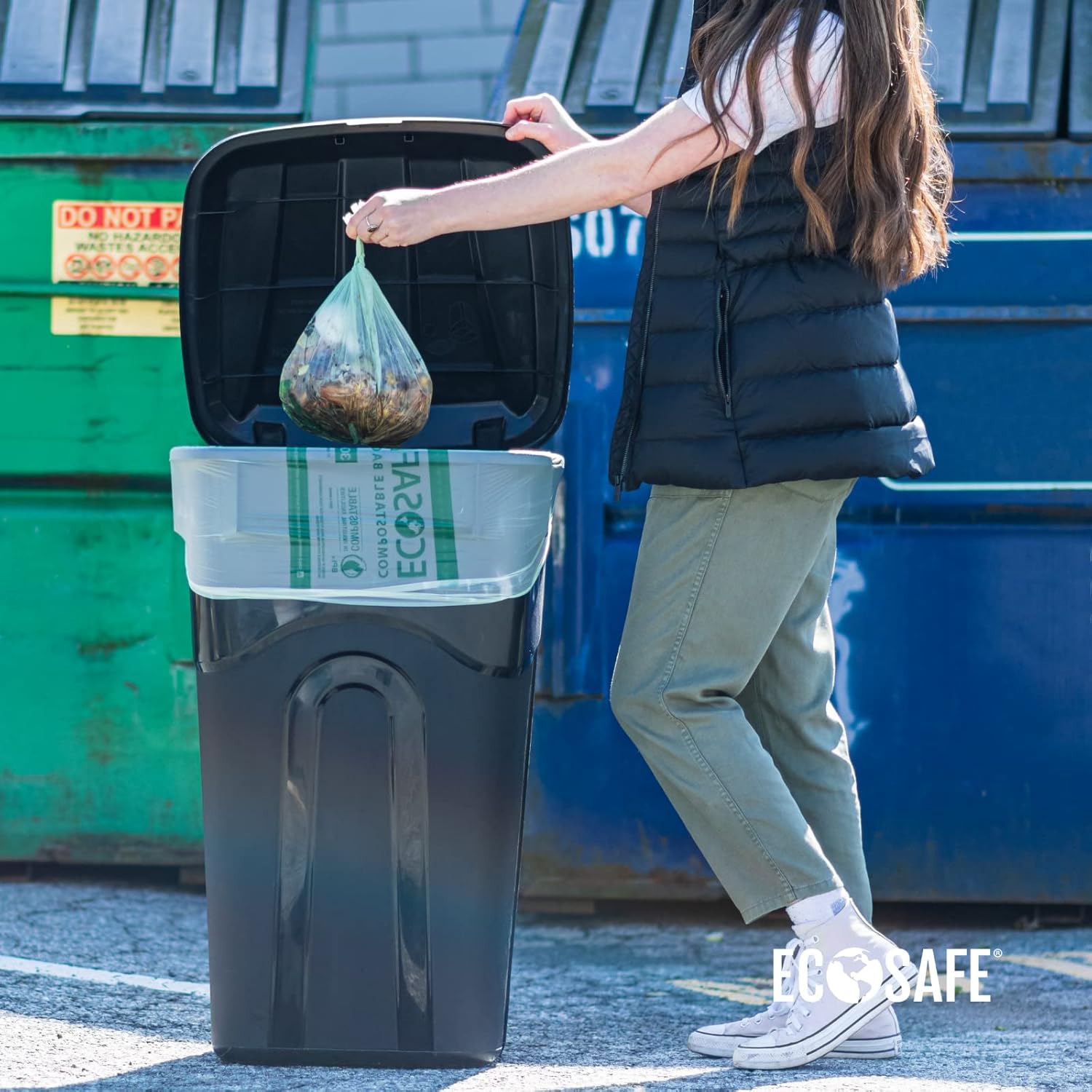 EcoSafe-6400 HB4248-85 Certified Compostable Bags for 55 Gallon Bin - Pack of 80